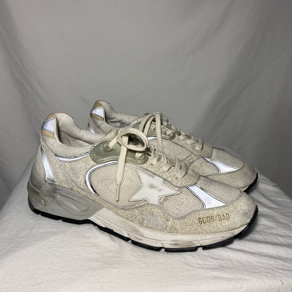 Golden GOOSE *NEW*  Dad Star Sneakers white and grey suede with white star Sz 38 - Picture 6 of 17